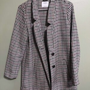 Old Navy Women's Houndstooth Blazer - Black, White, and Red
